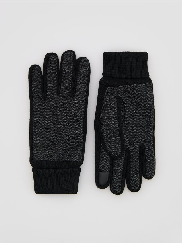 Reserved - Rękawiczki z dodatkiem wełny - czarny