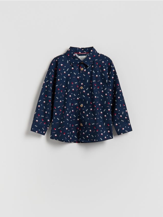 Reserved - Świąteczna koszula - granatowy