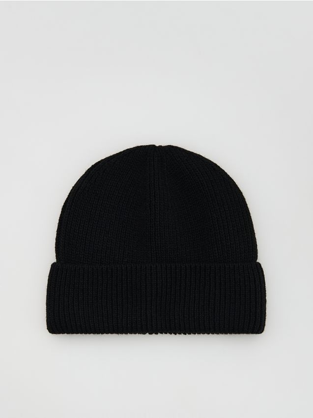 Reserved - Czapka beanie z dodatkiem wełny - czarny