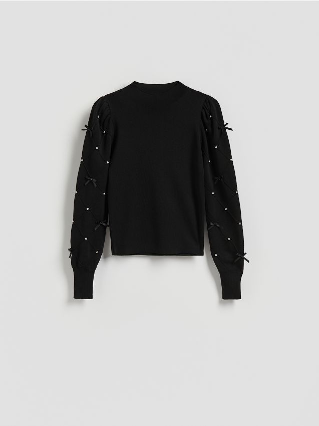 Reserved - Bluzka z aplikacjami - czarny