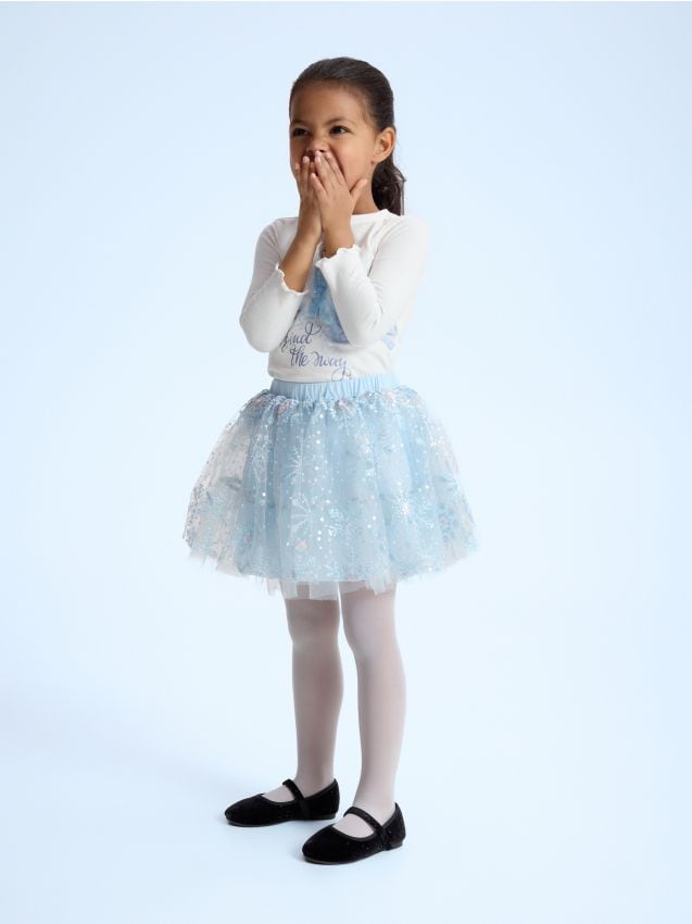 Reserved - Tiulowa spódnica z cekinami - jasnoniebieski