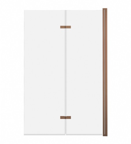 ADNaturalnie Parawan nawannowy dwuczęściowy składany JEZIORAK 100x150 cm szkło transparentne wykończenie MIEDZIANE SZCZOTKOWANE z powłoką NANO SPW-002-100MSZ