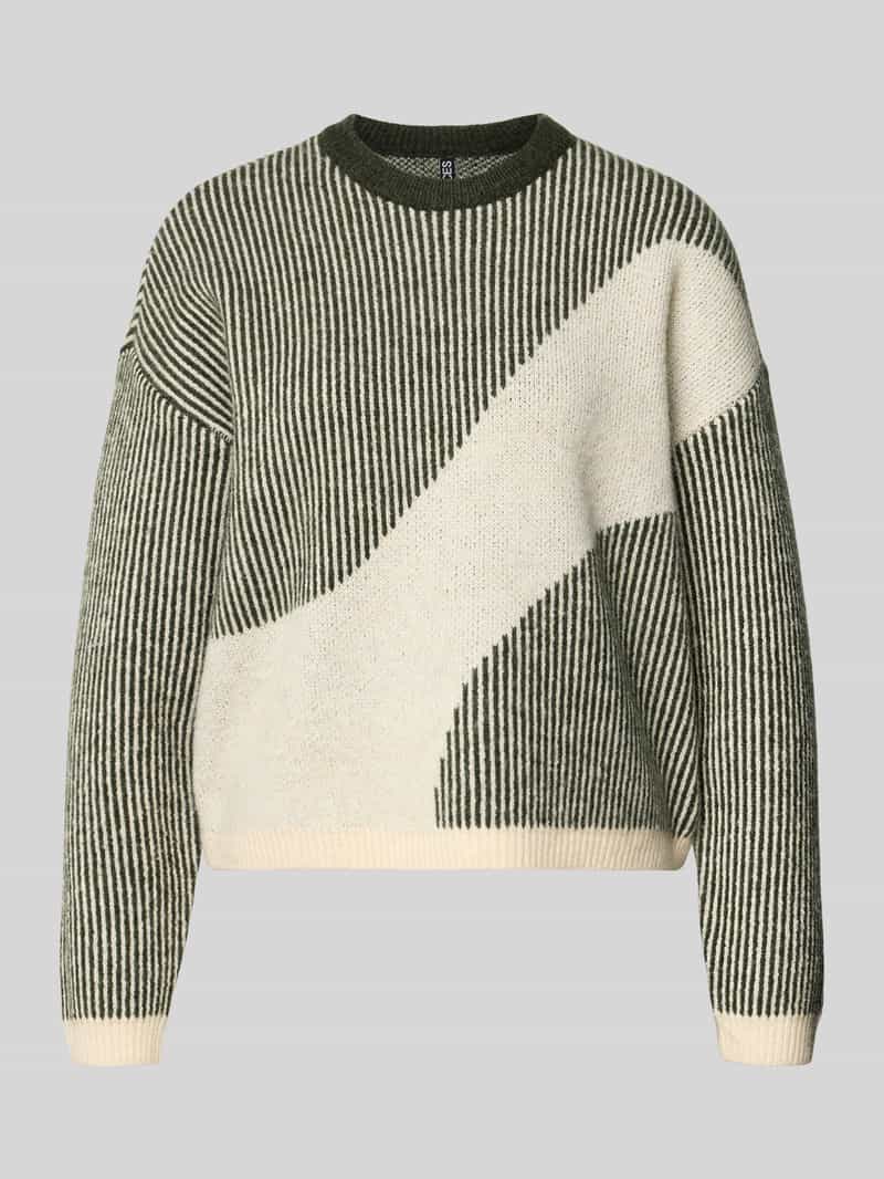 Sweter z dzianiny o luźnym kroju ze wzorem na całej powierzchni model ‘LINNA’