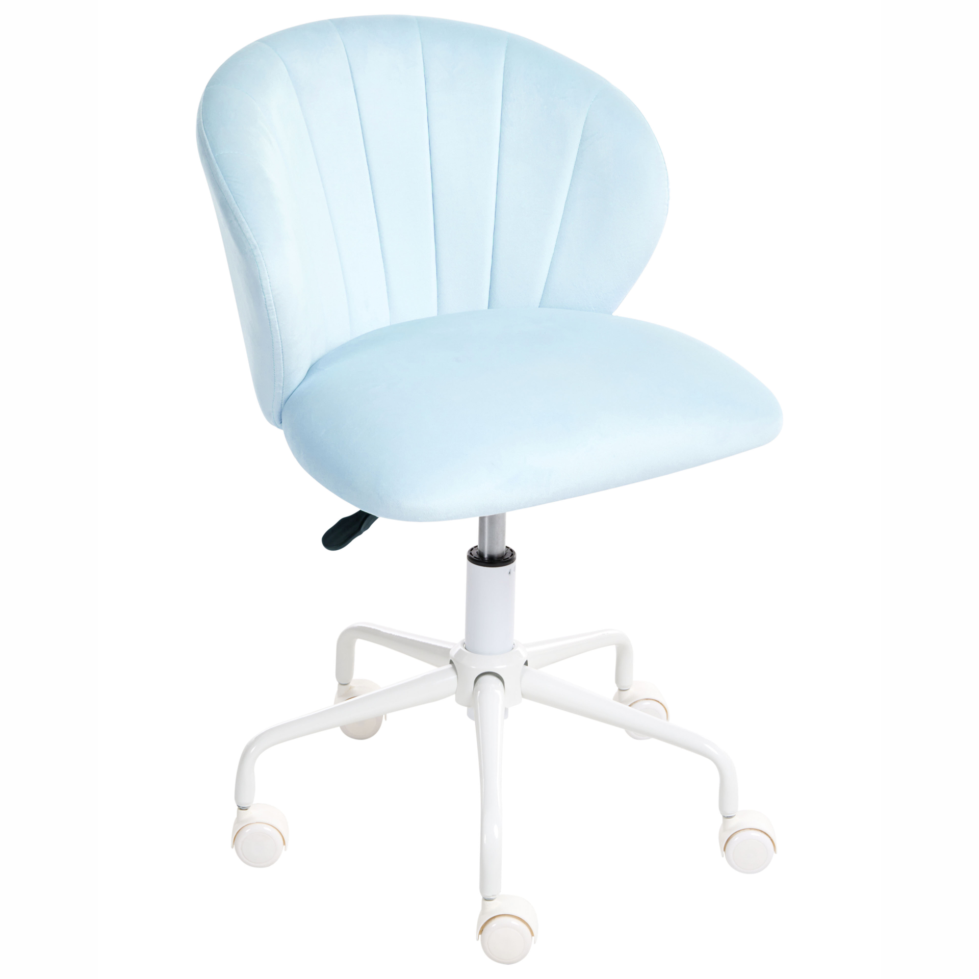 Beliani Krzesło obrotowe CHEERFUL Welur Błękitny