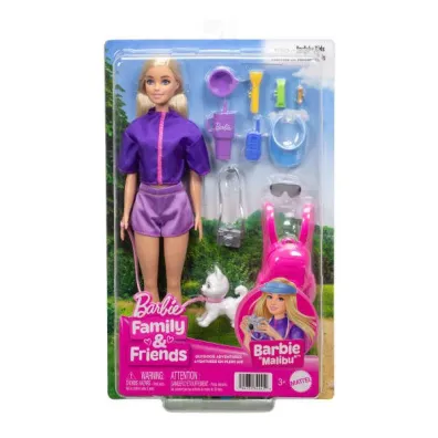 Barbie lalka podróżniczka + akcesoria Mattel