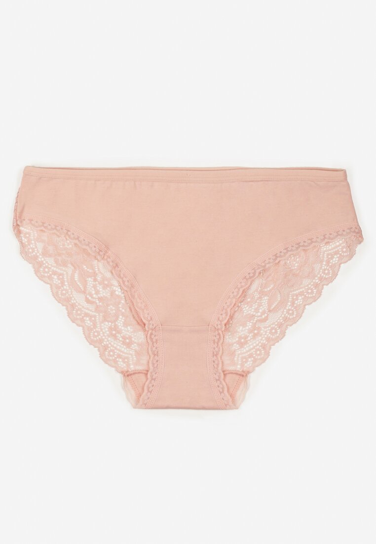 Różowe Majtki Figi Zdobione Koronką Venissella
