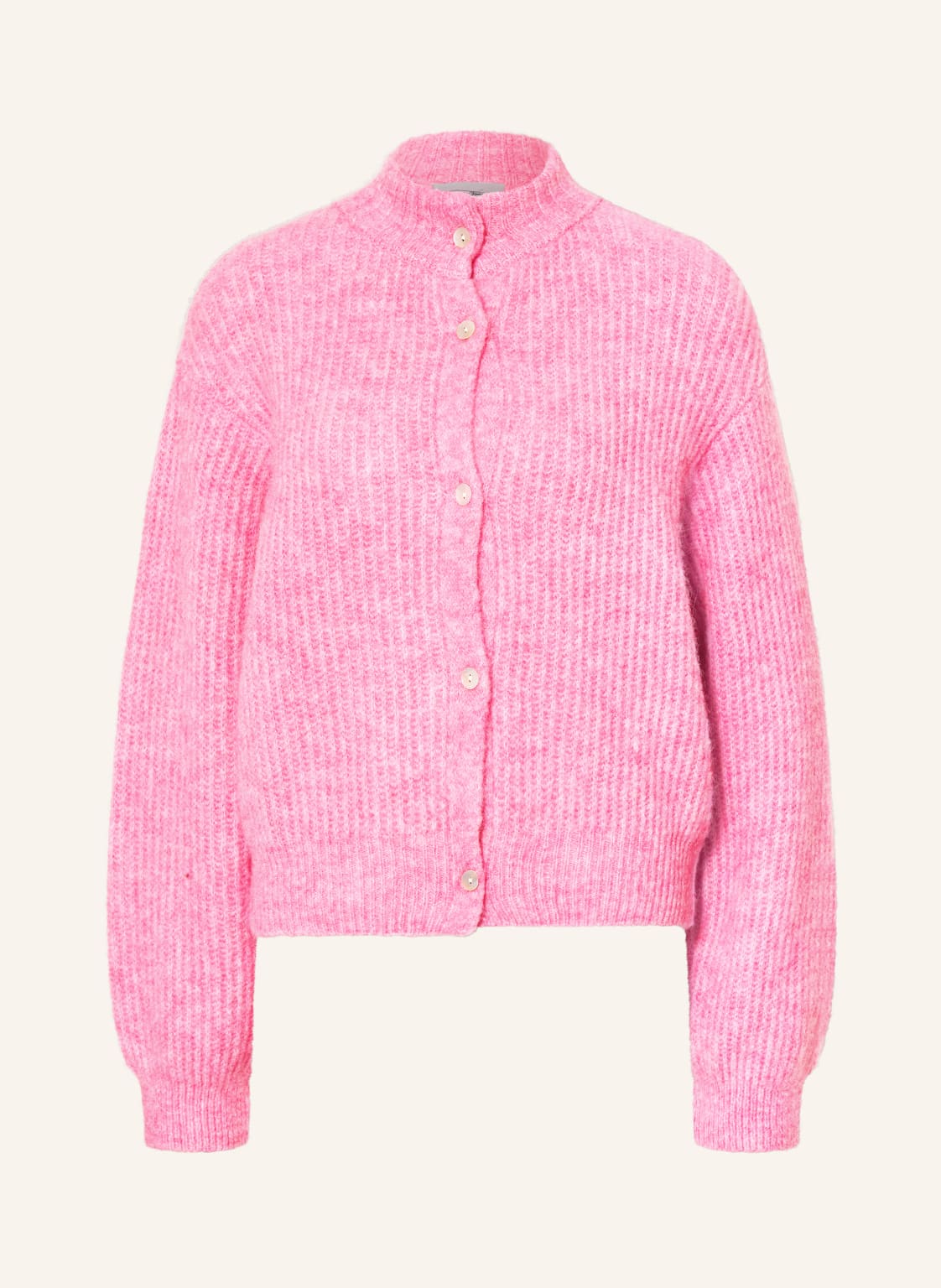 American Vintage Kardigan East Z Dodatkiem Z Alpaki pink