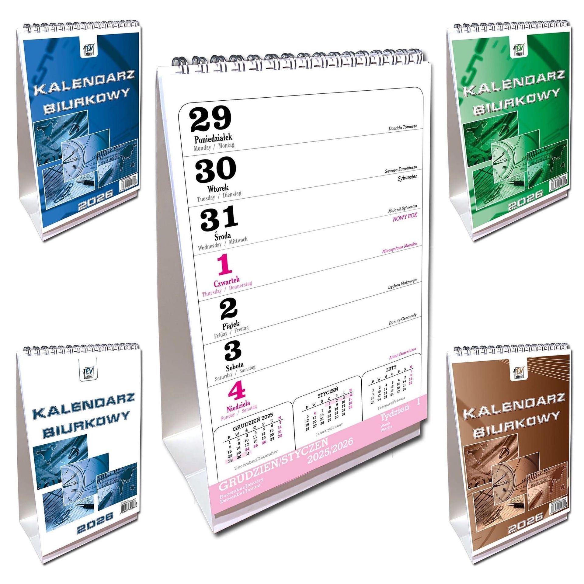Kalendarz 2026 A5 biurkowy pion mix - kalendarz