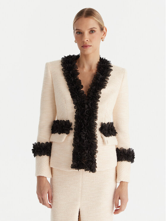 Babylon Marynarka S00750 Écru Regular Fit