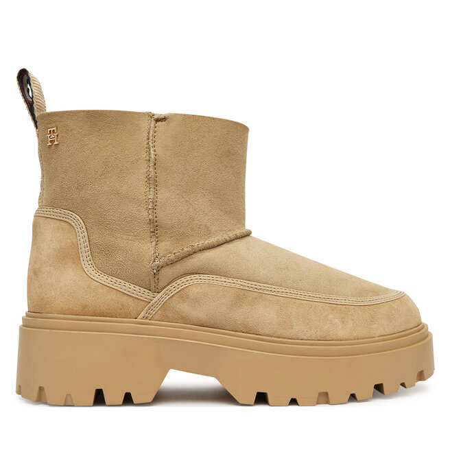 Śniegowce Tommy Hilfiger Real Shearling Pullon FW0FW08997 Beżowy