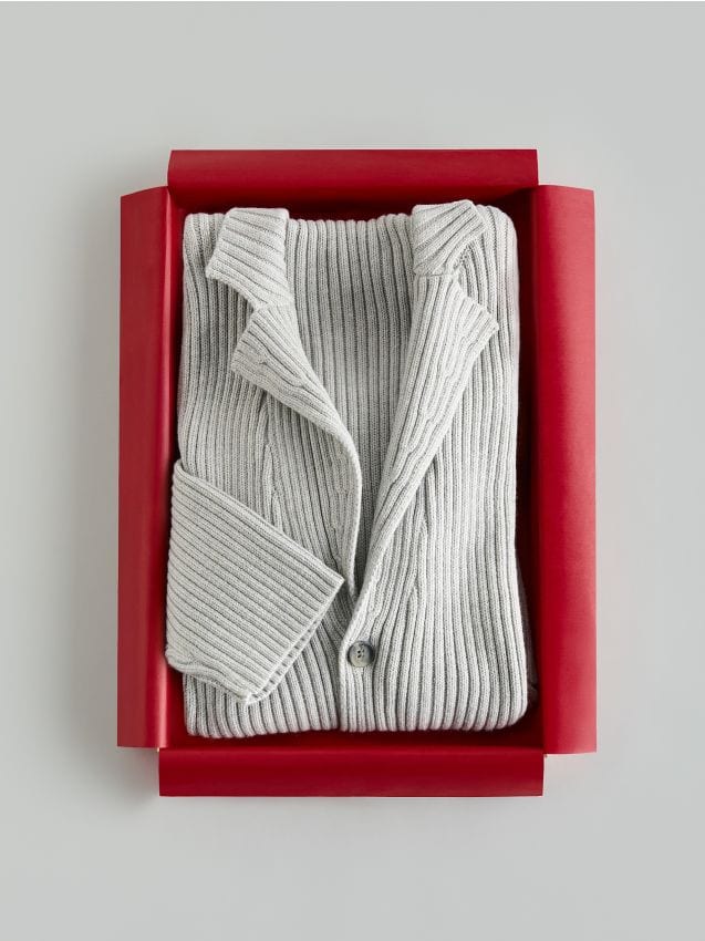 Reserved - Kardigan z domieszką wełny - jasnoszary