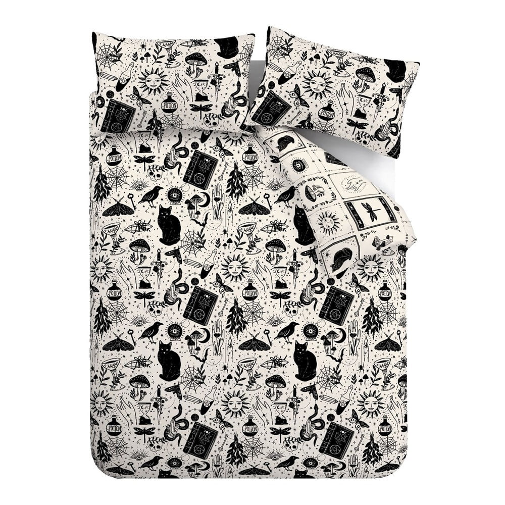Czarno-beżowa pościel dwuosobowa 230x220 cm Enchanted Witchcraft – Catherine Lansfield