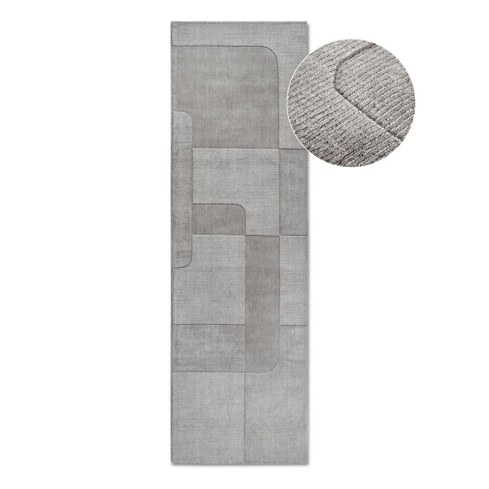Szary wełniany chodnik tkany ręcznie 80x250 cm Charlotte – Villeroy&Boch