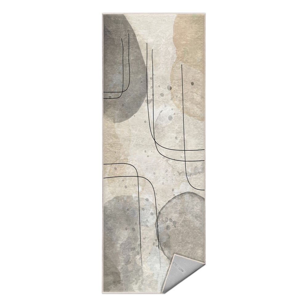 Szaro-kremowy chodnik odpowiedni do prania 80x200 cm Simple Lines – Mila Home