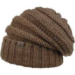 Czapka Dzianinowa Jil Oversize by Lierys, ciemnobeżowy, One Size