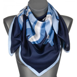 Chusta damska apaszka satynowa gawroszka KWIATEK na prezent MDB-37B granat