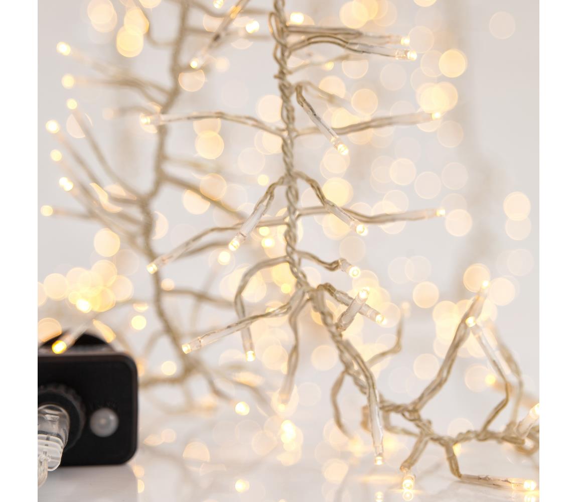 LED zewnętrzny łańcuch świąteczny CLUSTER 588xLED/8 funkcji 8,5 m IP44 ciepła biała