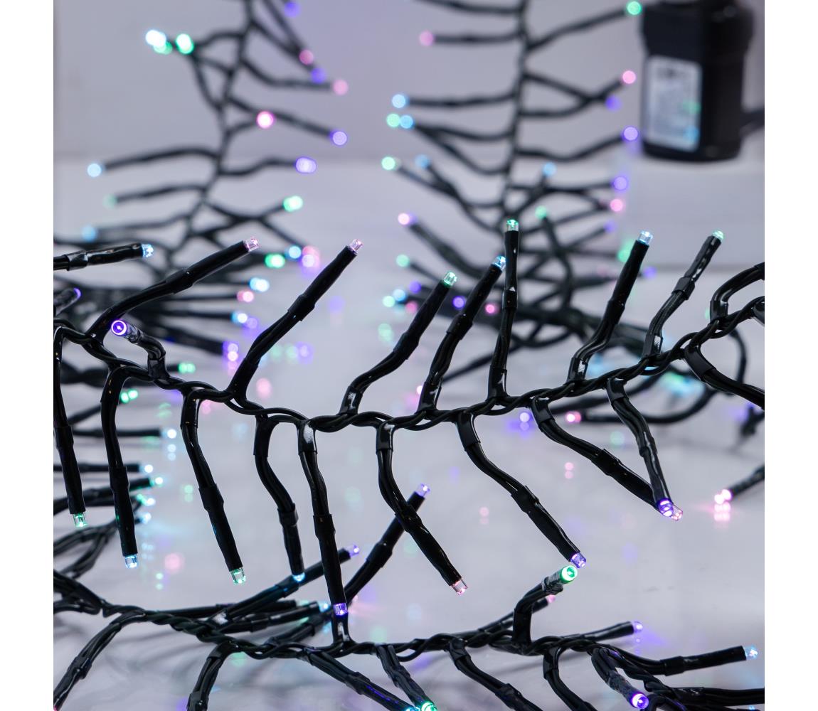 Zewnętrzny łańcuch świąteczny LED CLUSTER 768xLED/8 funkcji 9 m IP44 ciepła biel