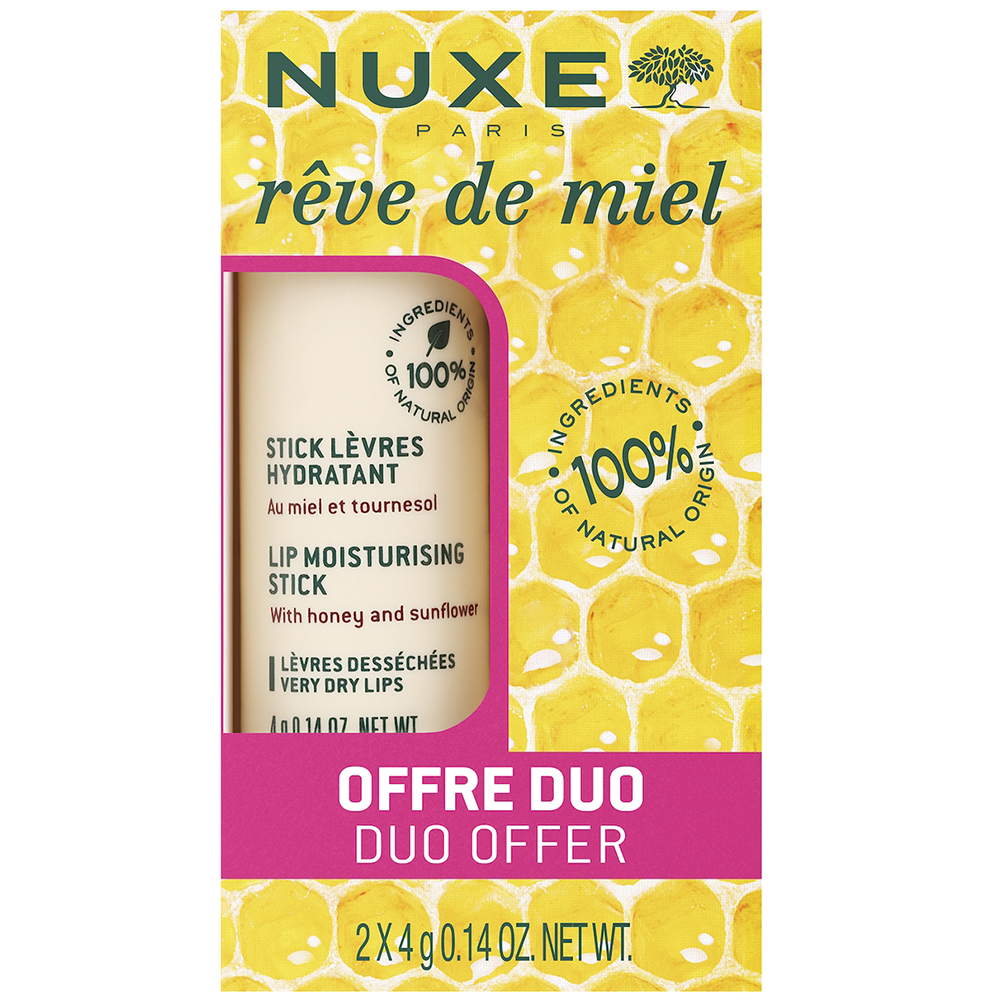 Zestaw Nuxe Reve de Miel, nawilżająca pomadka do ust suchych i spierzchniętych, 2 x 4 g