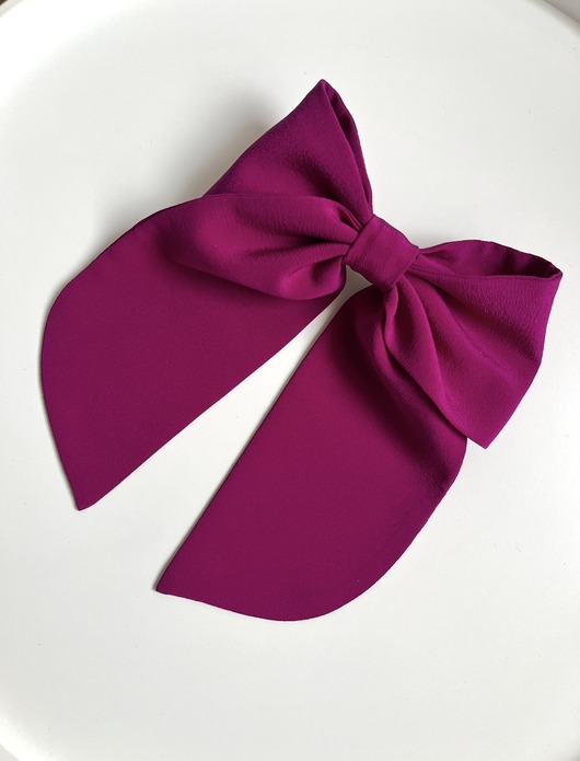 Jedwabna kokarda do wlosów Fuksja