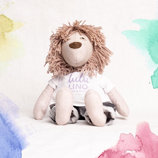 Lew Leon Lniana maskotka w ubraniu L