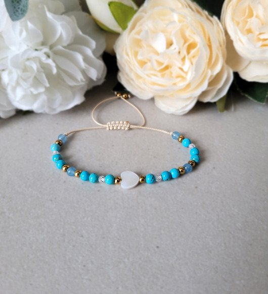 WODNIK- Zodiakalna bransoletka z sercem