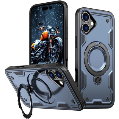 Etui HURTEL Hybrid Armor Trendy MagSafe do Apple iPhone 16 Niebieski