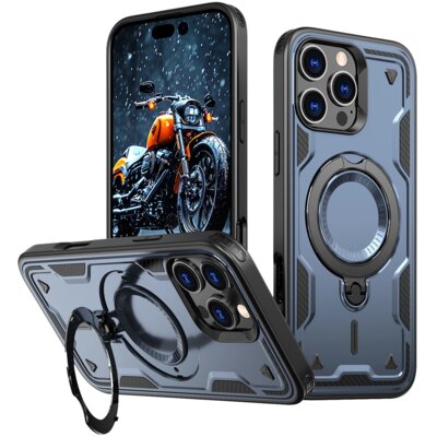 Etui HURTEL Hybrid Armor Trendy MagSafe do Apple iPhone 16 Pro Niebieski