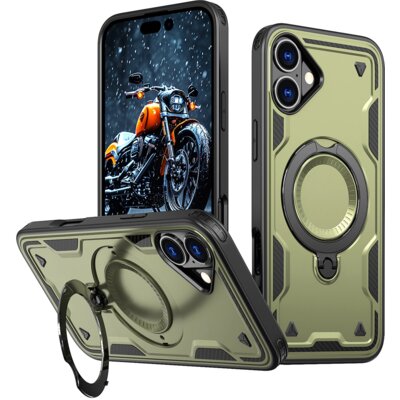 Etui HURTEL Hybrid Armor Trendy MagSafe do Apple iPhone 16 Plus Zielony