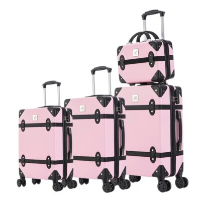Zestaw walizek SEMI LINE T5508-0 Różowo-czarny