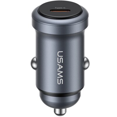 Ładowarka samochodowa USAMS CC321 Aluminium 30W PD USB-C tarnish