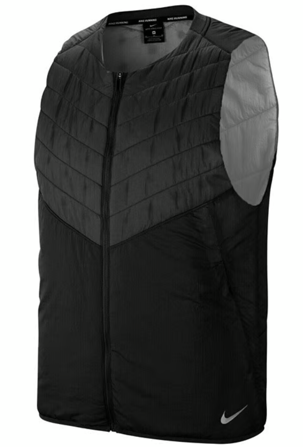 Nike AeroLayer Męska Kamizelka do Biegania Czarny Srebrny DJ0533-010 S