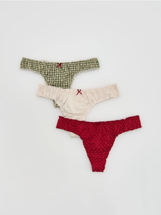 Reserved - Majtki stringi 3 pack - czerwony
