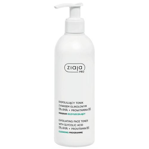Ziaja Pro Eksfoliujący tonik z kwasem glikolowym 5% AHA + Prowitamina B5, 270 ml
