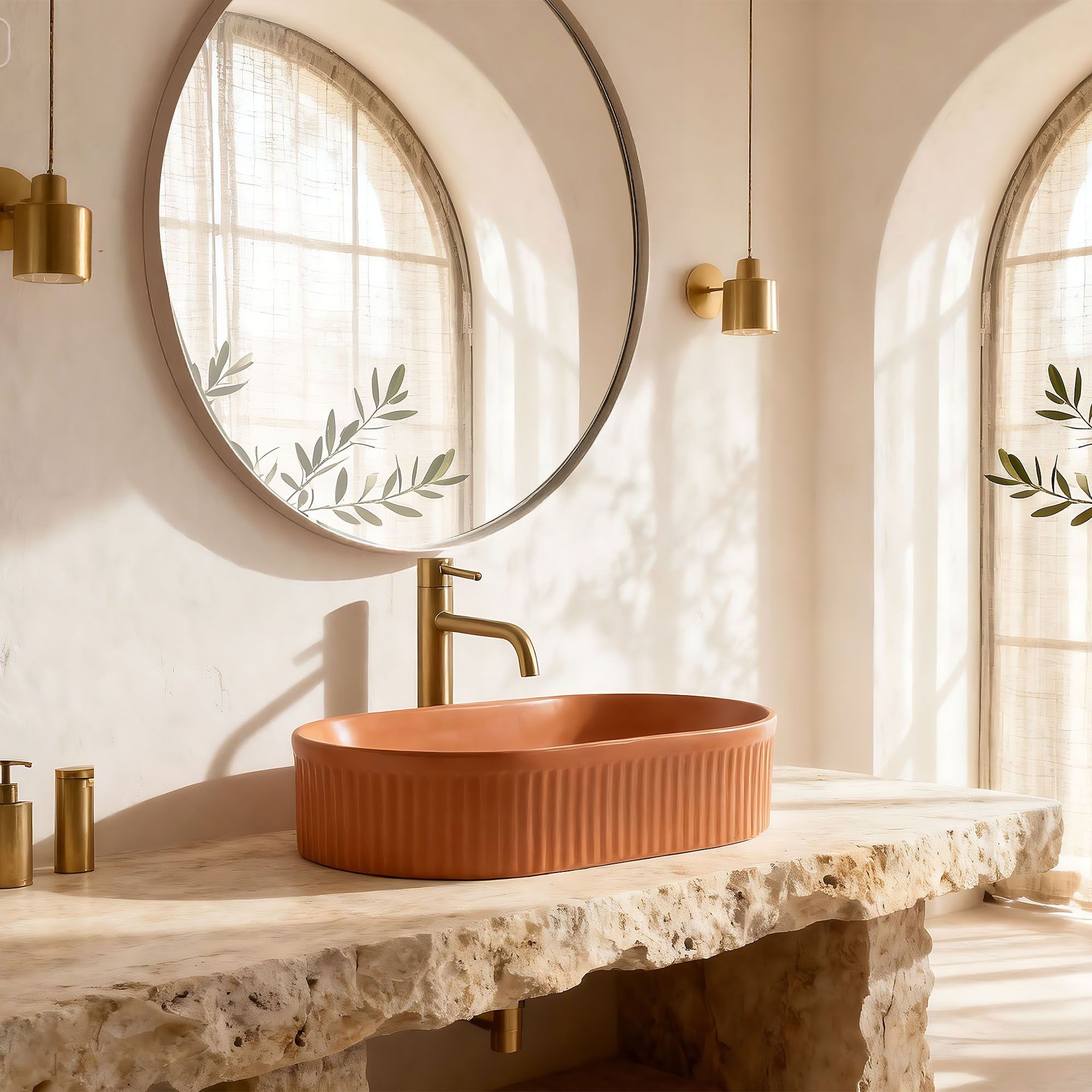 Rea Umywalka nablatowa Rea Vanda Cinnamon Matt