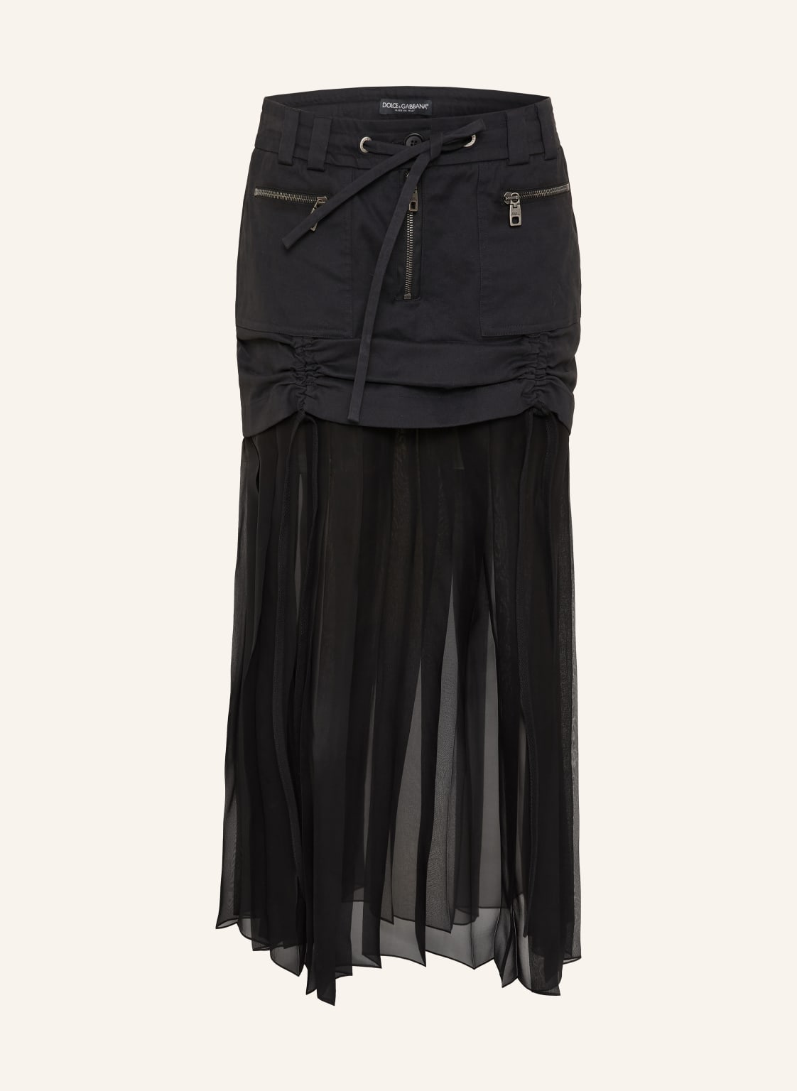 Dolce & Gabbana Spódnica Z Mieszanką Materiałów, W Tym Jedwabiu schwarz