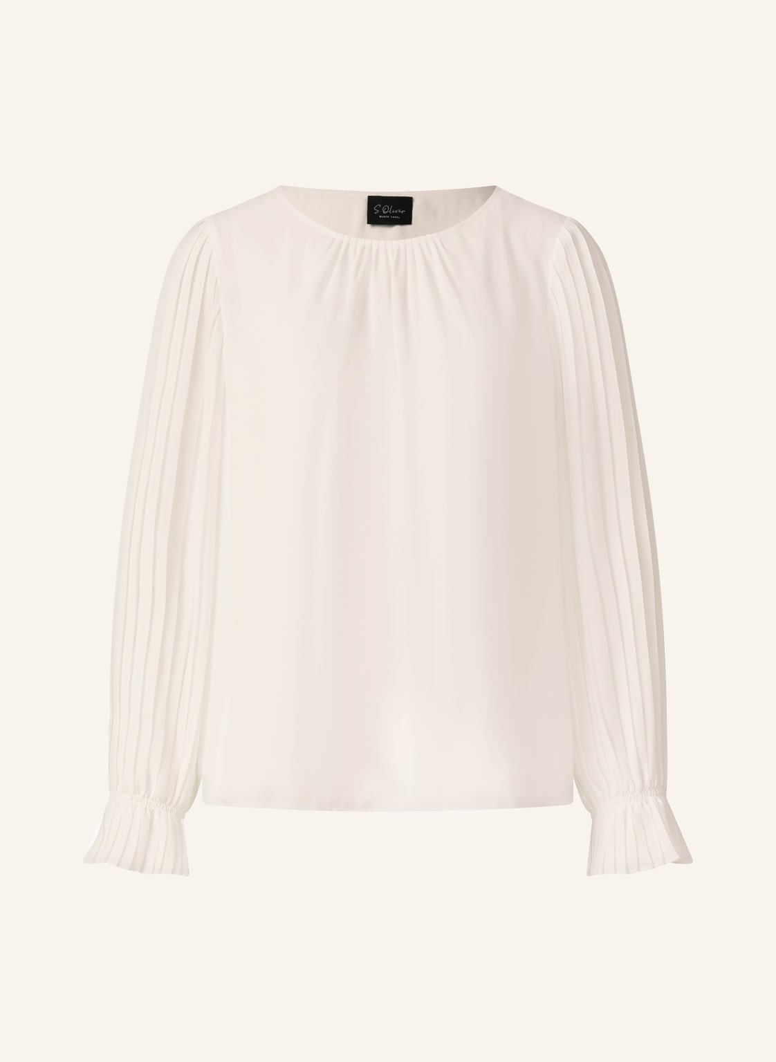 S.Oliver Black Label Bluzka Z Plisami weiss