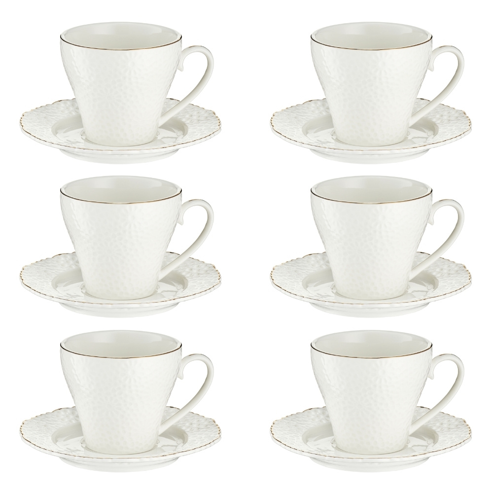 Komplet filiżanek porcelanowych 170 ml 6 sztuk LORETTA