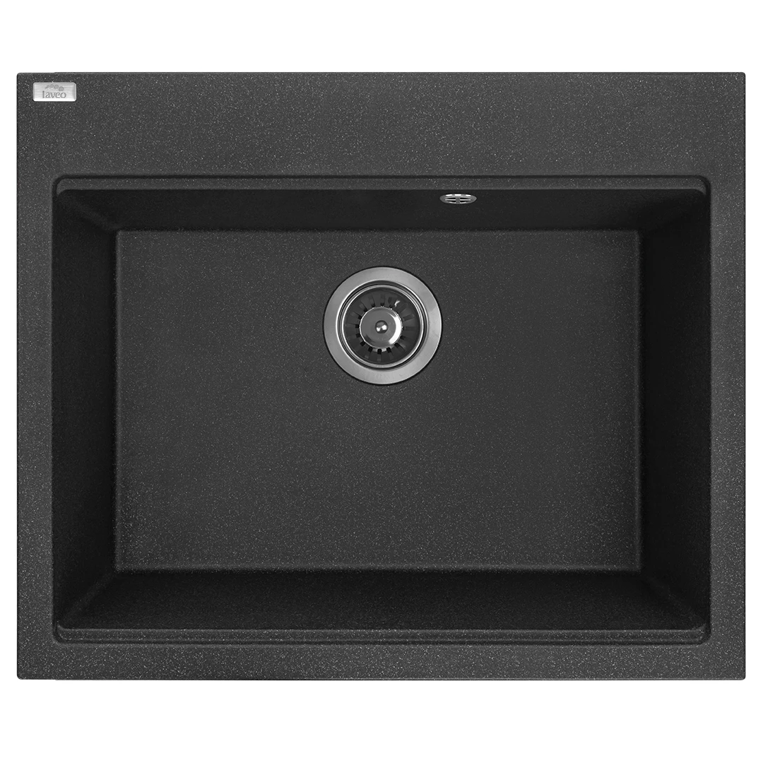 Laveo Tau Zlewozmywak granitowy jednokomorowy 50x60 cm czarny SBT_7106