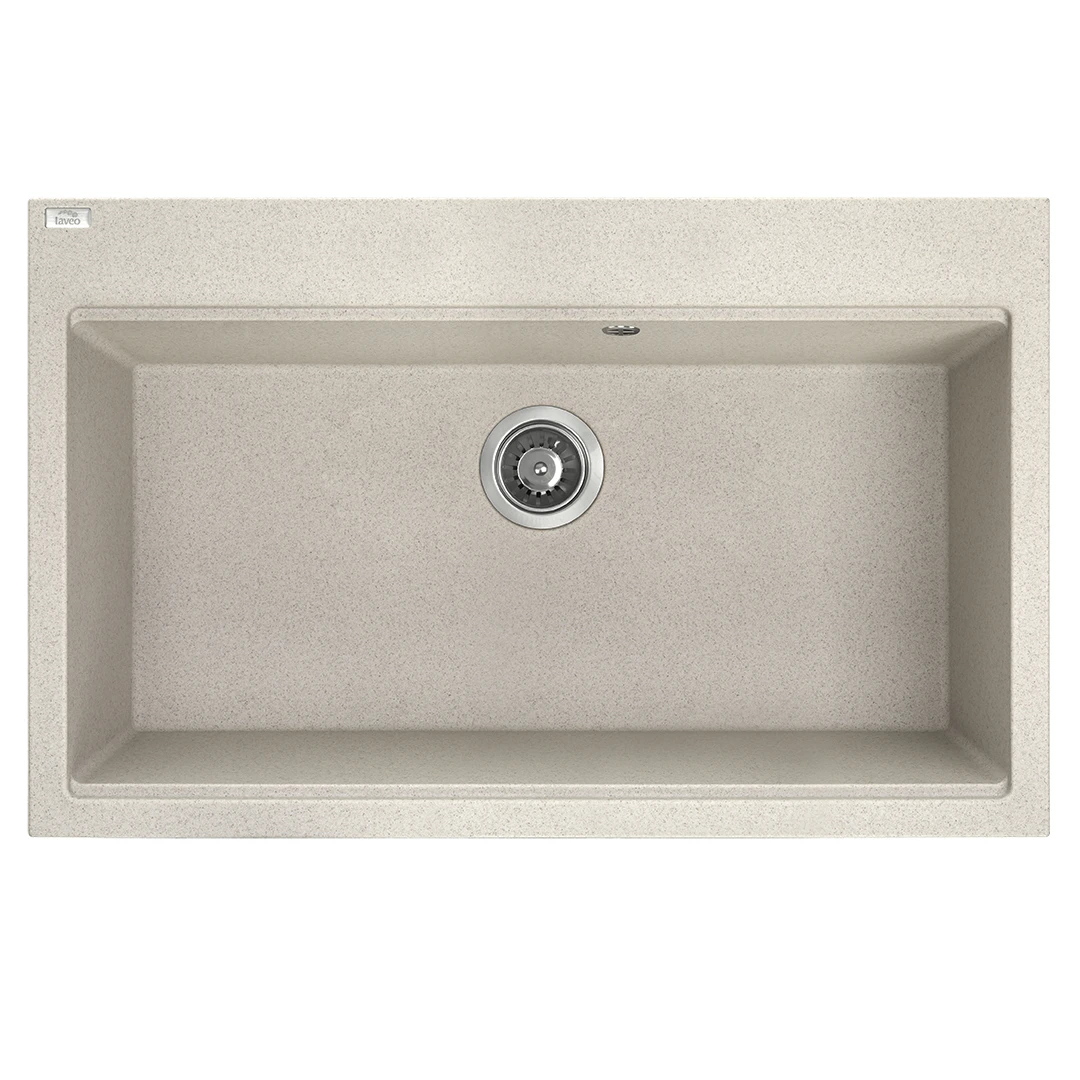 Laveo Tau Zlewozmywak granitowy jednokomorowy 50x80 cm beż SBT_4108