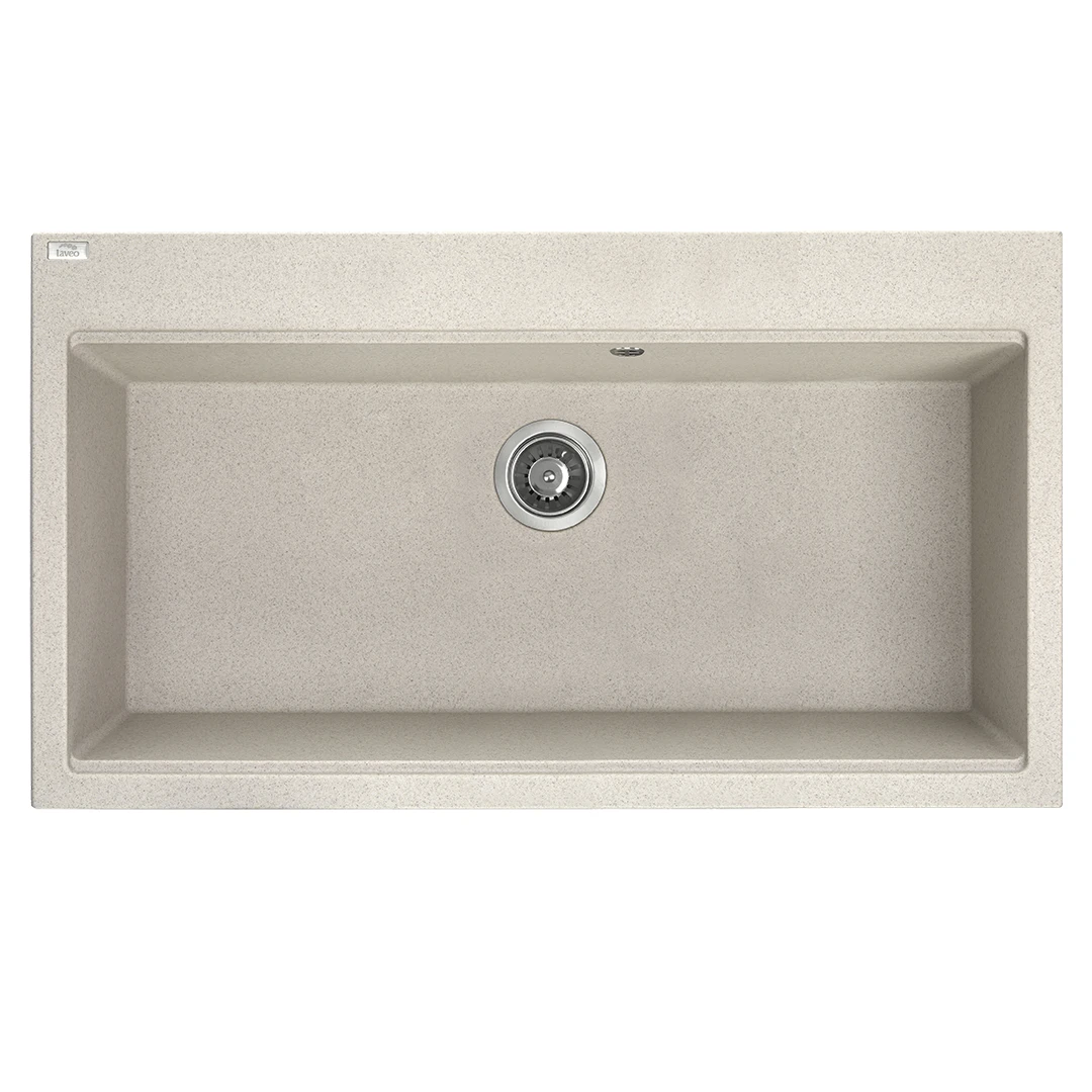 Laveo Tau Zlewozmywak granitowy jednokomorowy 50x90 cm beż SBT_4109