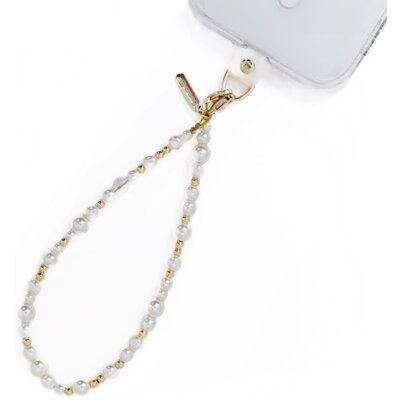 Smycz do telefonu CRONG Phone Charm Perłowo-złoty