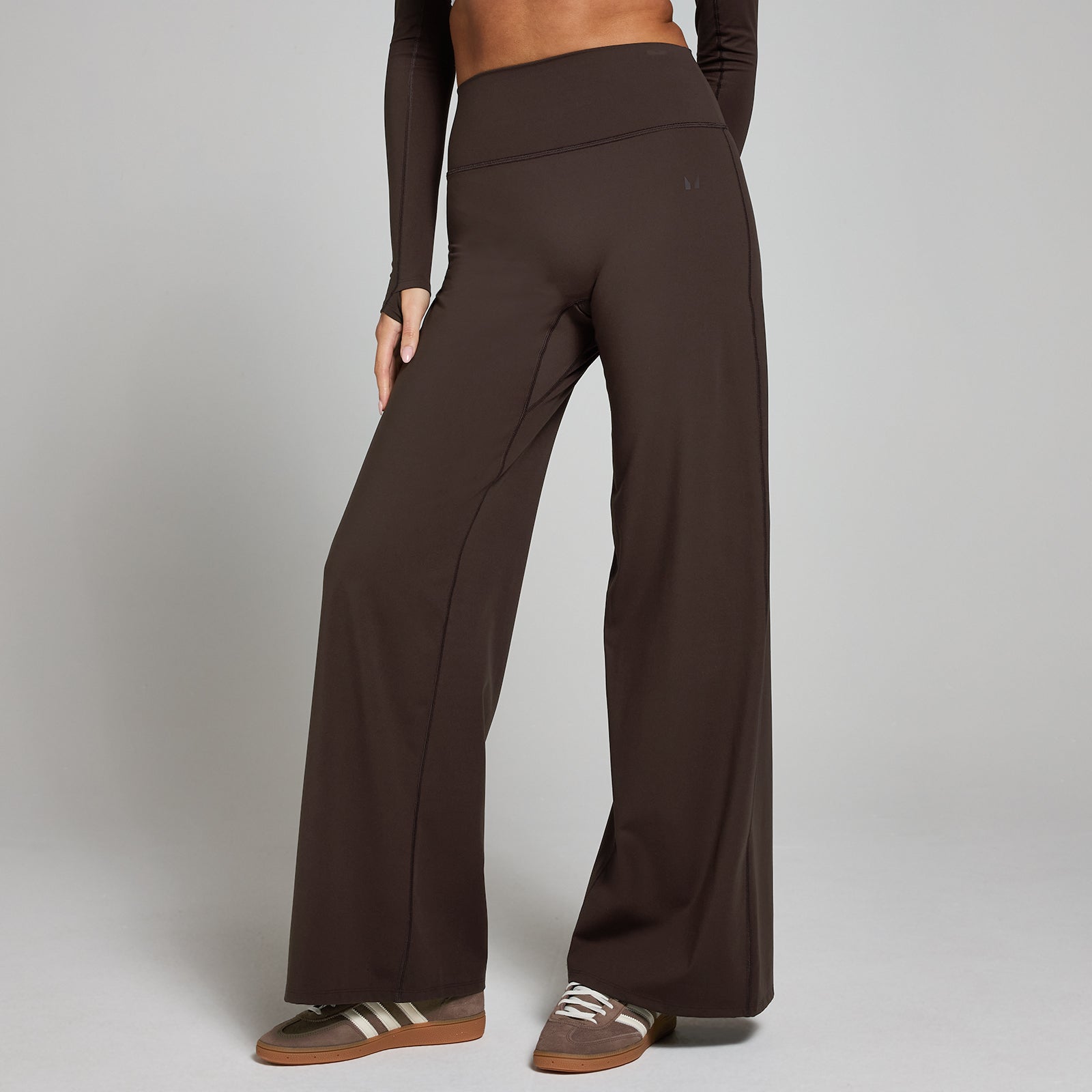 Legginsy Damskie MP Tempo z Szeroką Nogawką - Kakaowy - XS