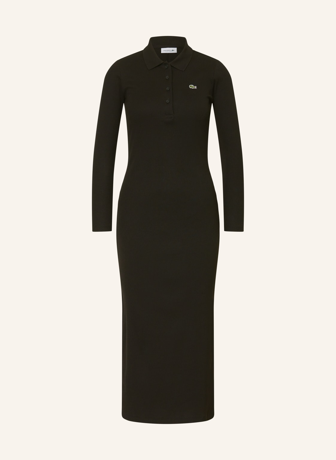 Lacoste Sukienka Polo Z Dżerseju schwarz