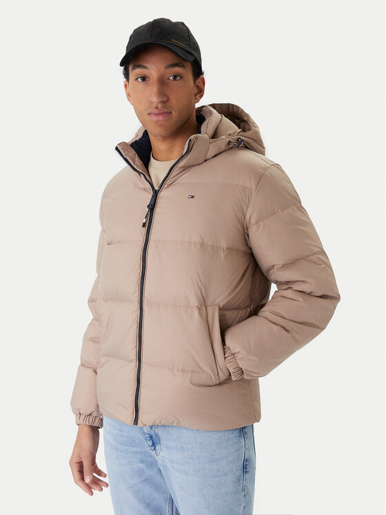 Tommy Jeans Kurtka puchowa Essential DM0DM19786 Beżowy Regular Fit