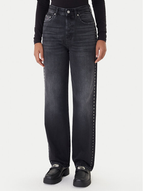 Tommy Jeans Jeansy Layla DW0DW21515 Czarny Straight Fit