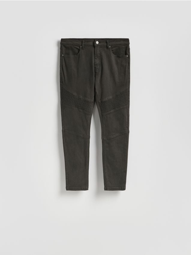 Reserved - Bawełniane spodnie skinny - ciemnoszary