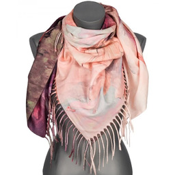 Chusta damska przejściowa KWIATEK na prezent z frędzlami RCC15-8 bordowy