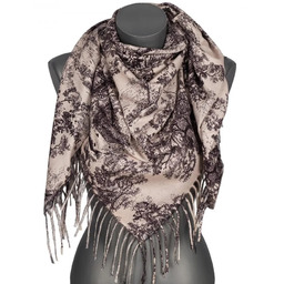 Chusta damska przejściowa VINTAGE na prezent z frędzlami RCC22-2 czarny