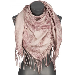 Chusta damska przejściowa VINTAGE na prezent z frędzlami RCC22-5 różowy